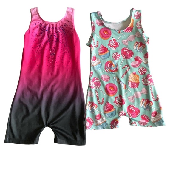 Gymnastic Dancing Leotards with shorts Girls 3T-4T /6-7 Years - Picture 1 of 6